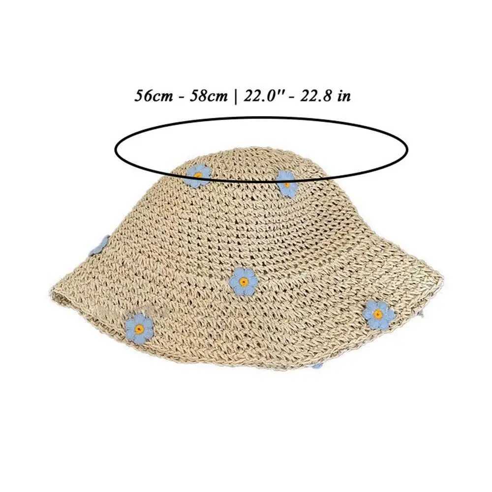 Sun Protection Summer Hat Hollow Sun Hat Seaside Flower Straw Hat Foldable Womens Cap Outdoor Beach Accessories H260407