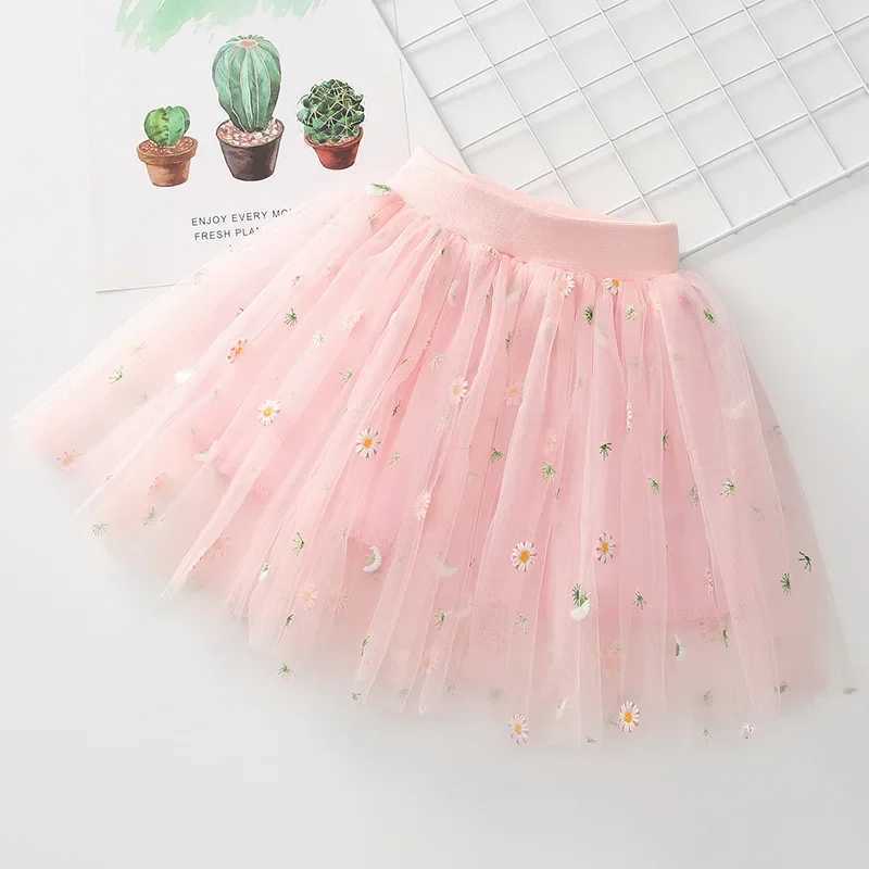 2-7Y Baby Girls Tutu Skirts Pearl Short Cake Toddler Girl Skirt Kids Bow Princess Wavy Pink Puffy Tulle Skirts Ballet Children H260407