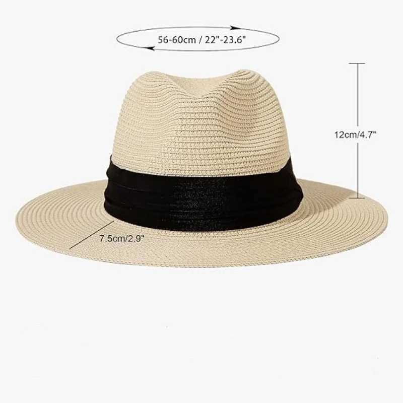1 PC 3Collapsible Sun Protection Fashion New Straw Hat Solid Color Casual Wide Brim Beach Hat Women Summer Cap H260407