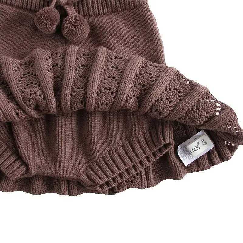2026 Spring Autumn Kids Short Skirt Girls Cute Solid Color Knitted Pleated Skirt Children Hollow Out Knitted Shorts H260407