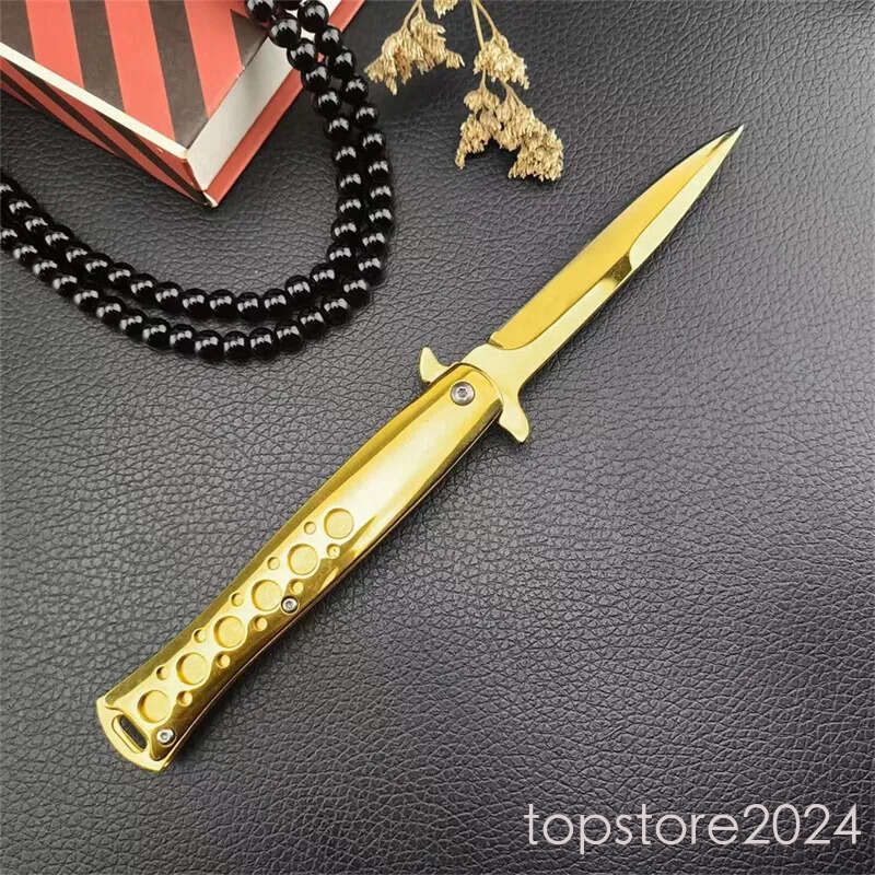 Golden M10 butterfly knife folding Swordfish Manual Durable and Not Easy to Fade knife 420 Steel Handle 440c Sharp folding Blade Outdoor Kitchen Multi