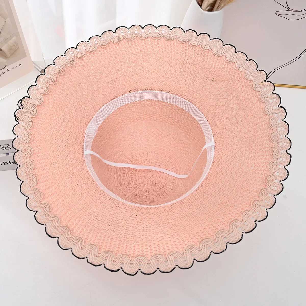 2025 Summer New Womens Wide Brim Straw Sun Hat - Foldable UV Protection Beach Travel Hat for Outdoor Stylish Sunblock H260407