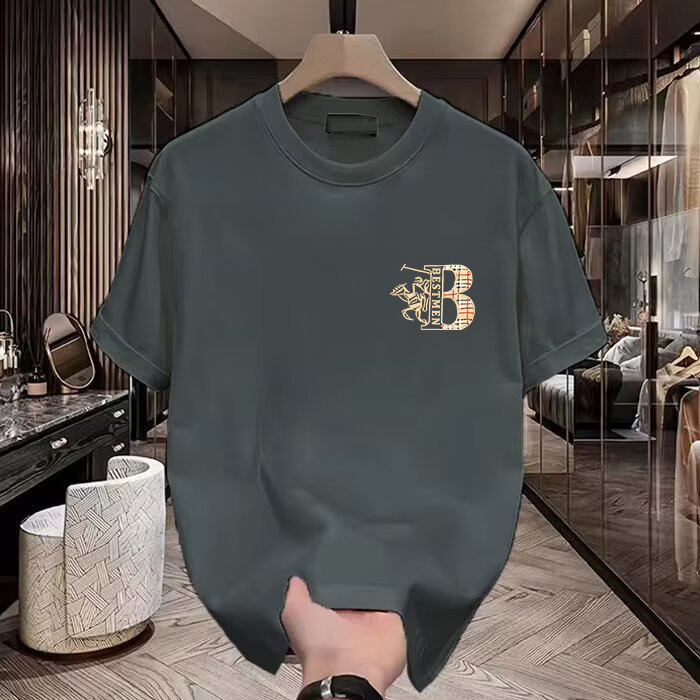 Luxury Designer Men's Casual Sport T-shirt B Logo Knight Embroidered Oversized Cotton Tee High-end Street Fashion Premium Summer Activewear - view 5