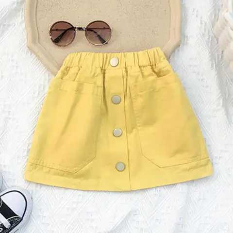 2026 New Girls Denim Short Skirt Summer Baby Girl Half Skirt Children Solid Color Half Body Wrap Buttocks Versatile Skirt H260407