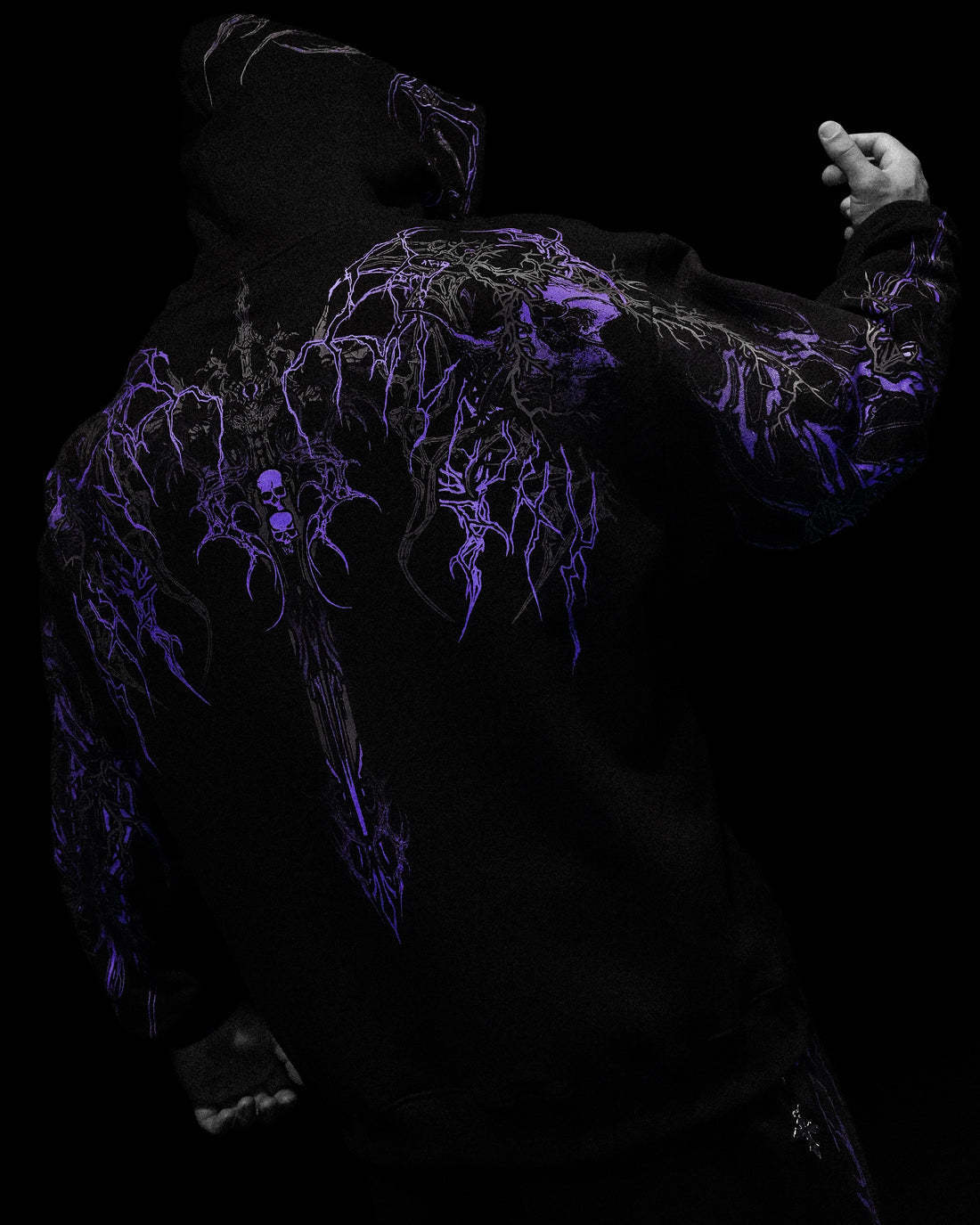 Men's Hoodies 2000s Breathedivinity Hoodie Gothic Style Pattern Oversized Sweatshirts Dark Textured Cool Print Man Coat Jacket