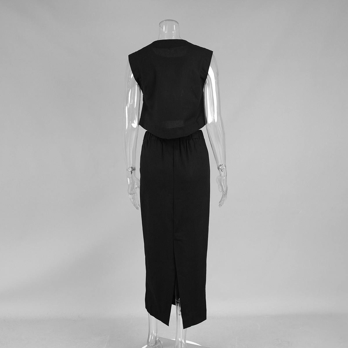 Summer Cotton Linen Vest Half Skirt 2-Piece Set Women's INS Chic Short Vest Casual Set Fashion Split Long Skirt Suits