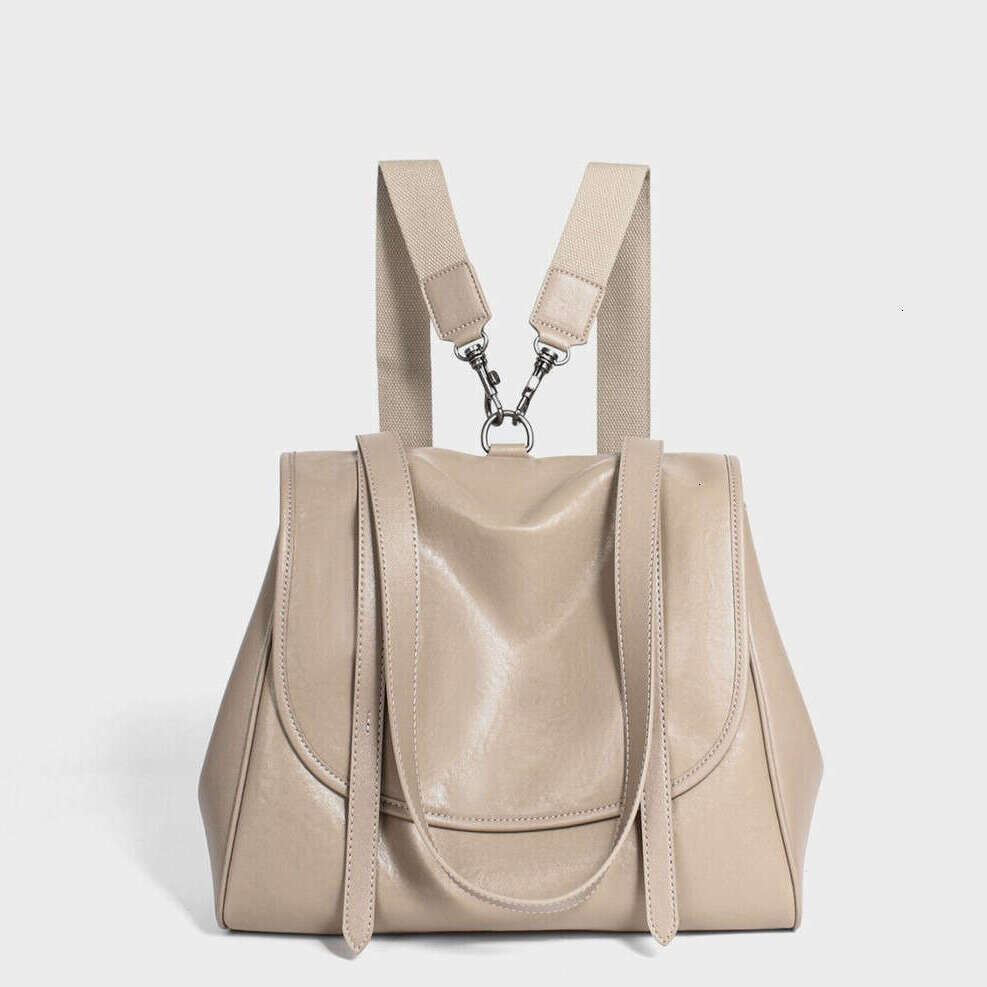 OLOEY Genuine Large Capacity Vintage Soft Leather Fashion Backpack College Style Travel Shoulder Versatile Crossbody Bag - view 6