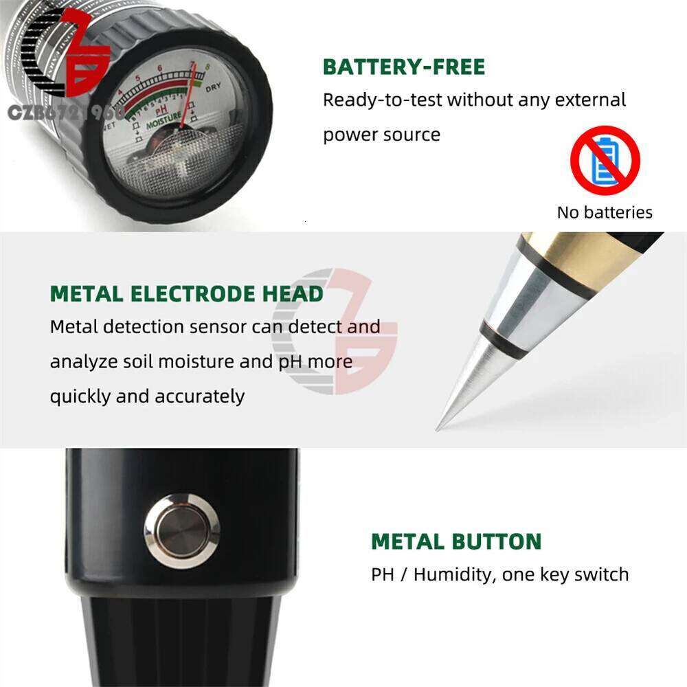 Handheld Soil Moisture PH Meter Acidity Humidity Tester Metal Sensor Probe 3~8ph No Battery Hygrometer for Planting Garden Tool - view 6