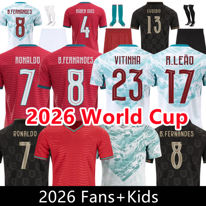 2026 2027 Portugal World Cup Ronaldo black soccer jersey Ruben Portuguese Bernardo FERNANDES JOAO FELIX football shirt men pre match maillot camisa uniforms