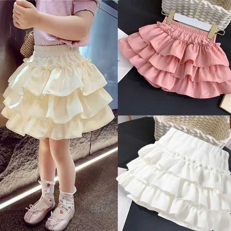 Children Girls Pleated Cake Skirts Summer 2026 Elastic Waist Infant Babys Girls Bubble Skirts Toddler Kids Girls Princess Skirts H260407