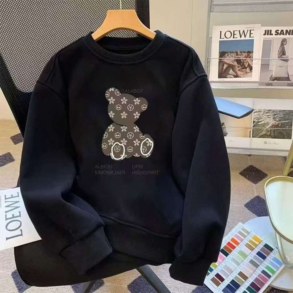 American-Style High-End Heavyweight Sweatshirt For Men Women, Trendy Brand, Spring Style, Printed, Loose Fit, Autumn And Winter, Fleece-Lined, Thicken