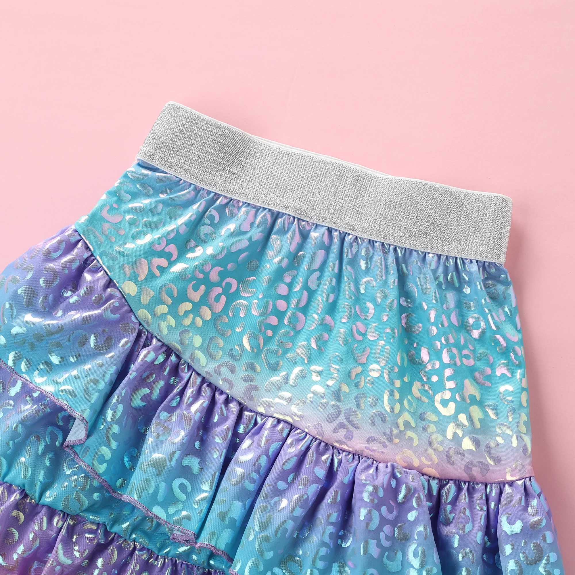 Summer New Mermaid Rainbow Fish Scales Summer Birthday Party Colorful Skirt F5510 for Primary and Secondary School Girls F5510 H260407