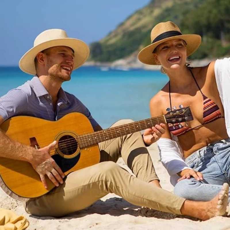 1pc Sun Hats for Women Wide Brim Roll-Up Beach Ponytail Panama Hat Packable Foldable Travel Straw Visor for outdoor tralve H260407