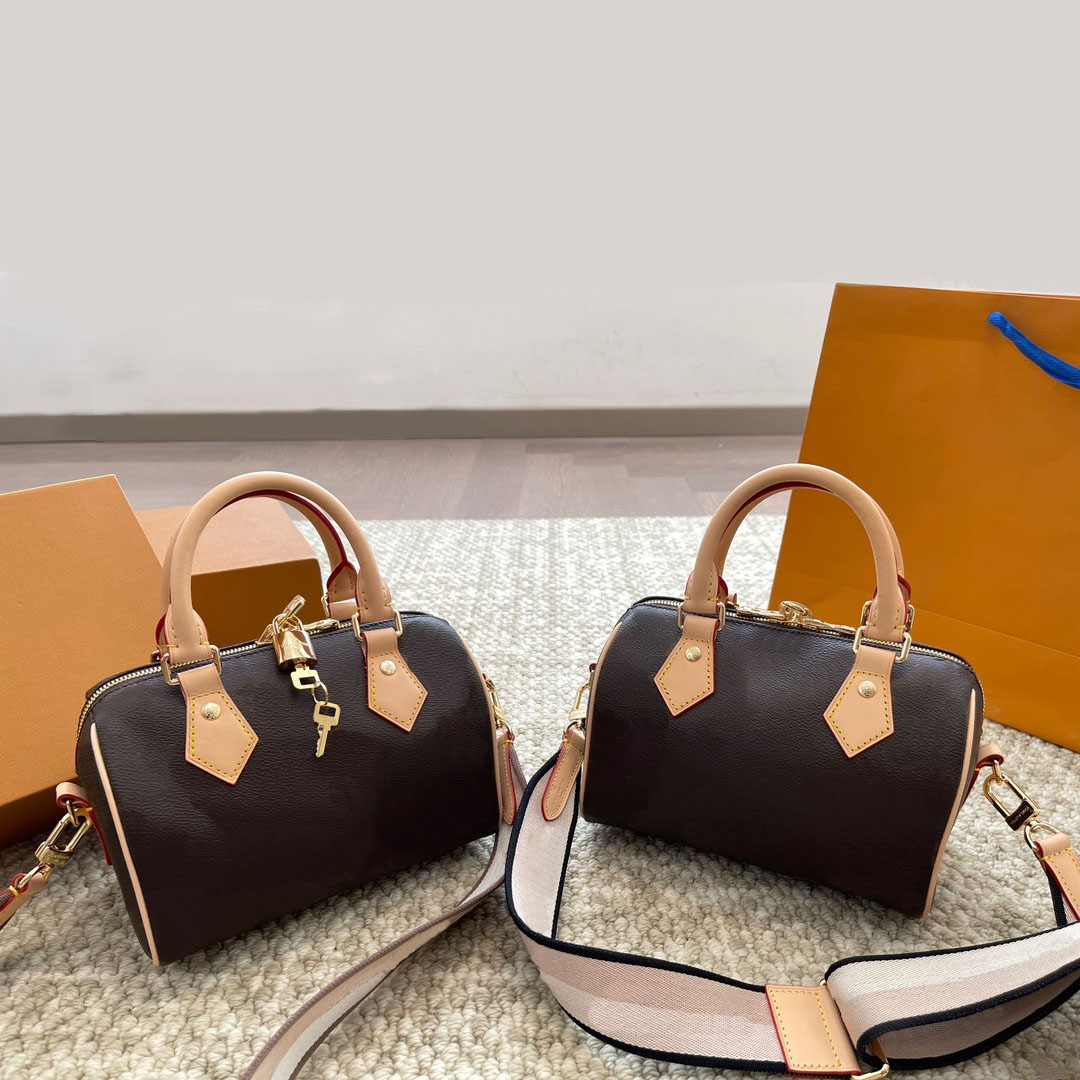 Nano Speddy 20 Designer Handbag Luxury Leather Woven Strap Pochette Crossbody Shoulder Purse Classic Sac Luxe Travel Women Bag with lock