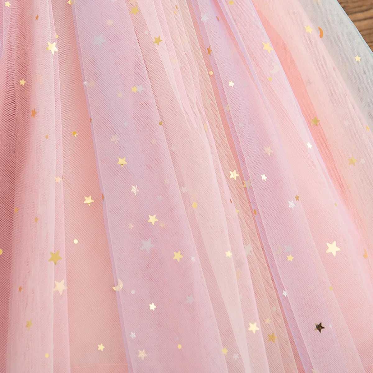 Baby Dresses Summer Colorful Sequins Mesh Baby Girl Dress Sweet Sling Girls Wedding Flower Girl Kids Dress Baby Girl Clothes H260407