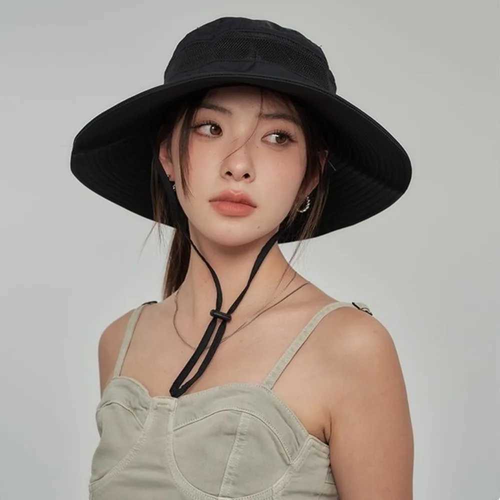 New Anti-Sun Bucket Hat Anti-UV Adjustable Beach Hat Breathable Folding Fisherman Hat Outdoor Sports H260407