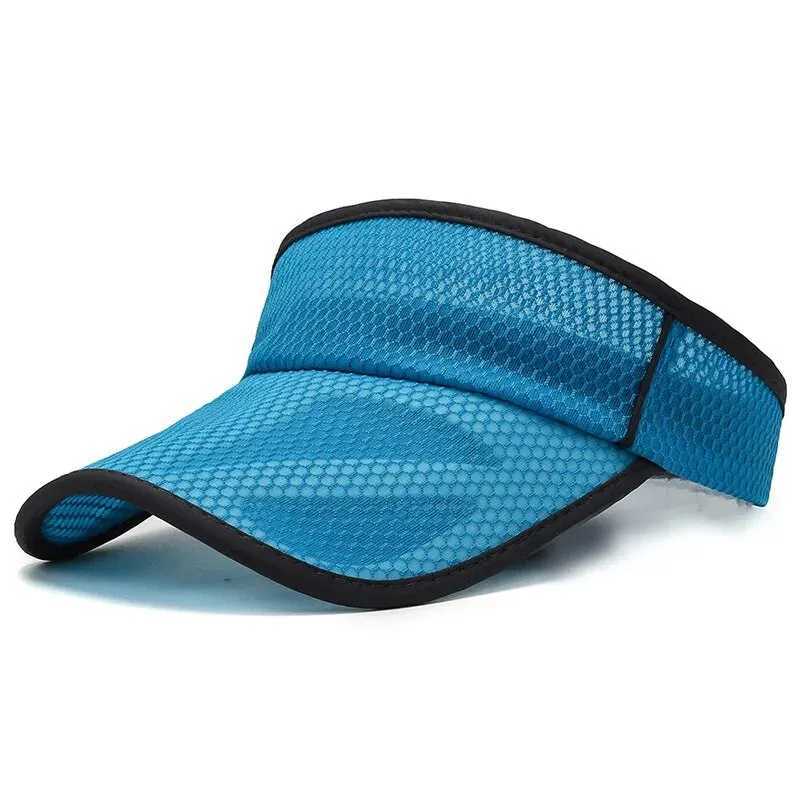 Summer Empty Top Hat Mens Sports Hat Womens Bare Plate Mesh Quick-Drying Hat Outdoor Casual Large Brim Empty Top Hat H260407