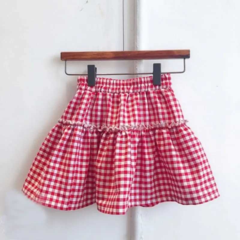 Girls Plaid Puff Skirt Summer 2026 Kids Versatile Half Length Skirt Child Bubble Skirt Hot Sale H260407