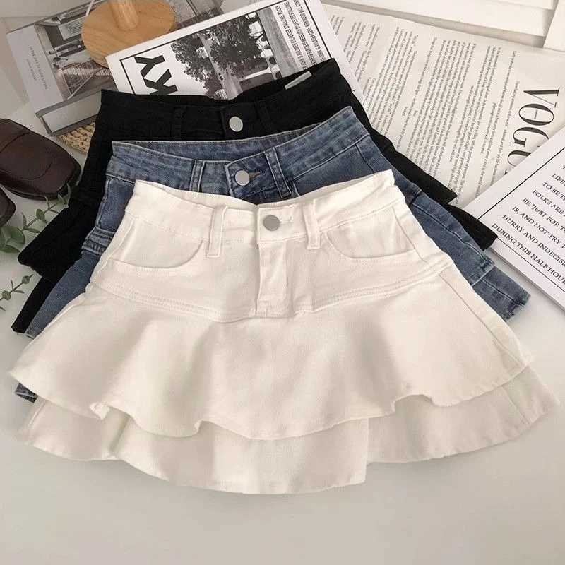 Girls Denim Skirt Summer Stretch Casual Mini Skirt for Big Kids Age 714 Fashionable Kids Party School Wear New Arrival 2026 H260407