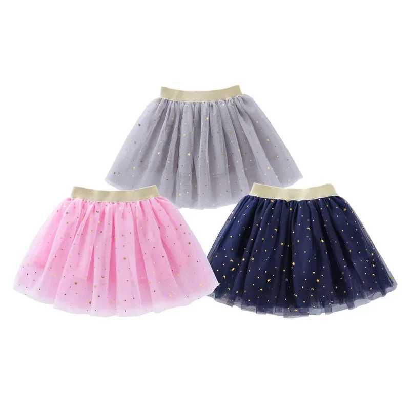 Kids Miniskirts Girls Princess Stars Tutu Baby Birthday Party Girl Skirt 2-10Years Child Faldas Elastic Clothes Pink Skirt H260407