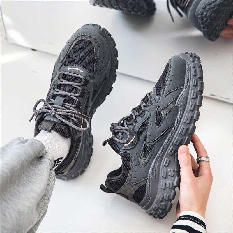 Safety Spring New Breathable Men's Worksite Non-Slip Wear-Resistant Sports Shoes Dad Sneakers
