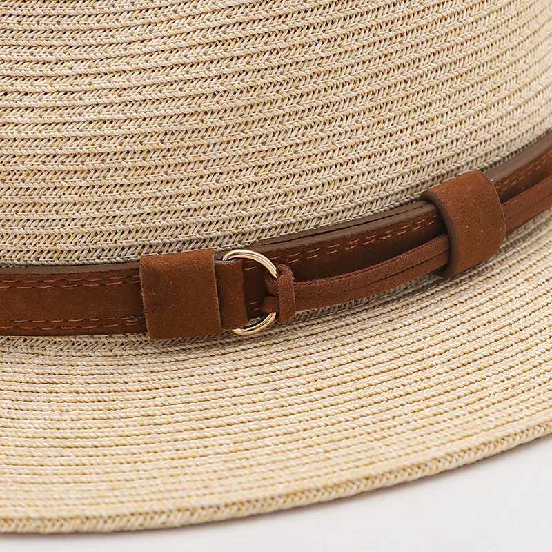 Summer Woven Straw Hat Wide Brim Sun Protection Breathable Beach Sun Shade Casual Outdoor Sombrero For Women Men H260407