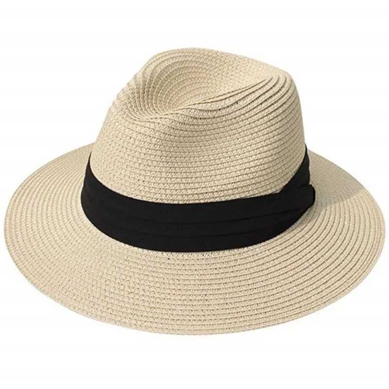 1 PC 3Collapsible Sun Protection Fashion New Straw Hat Solid Color Casual Wide Brim Beach Hat Women Summer Cap H260407