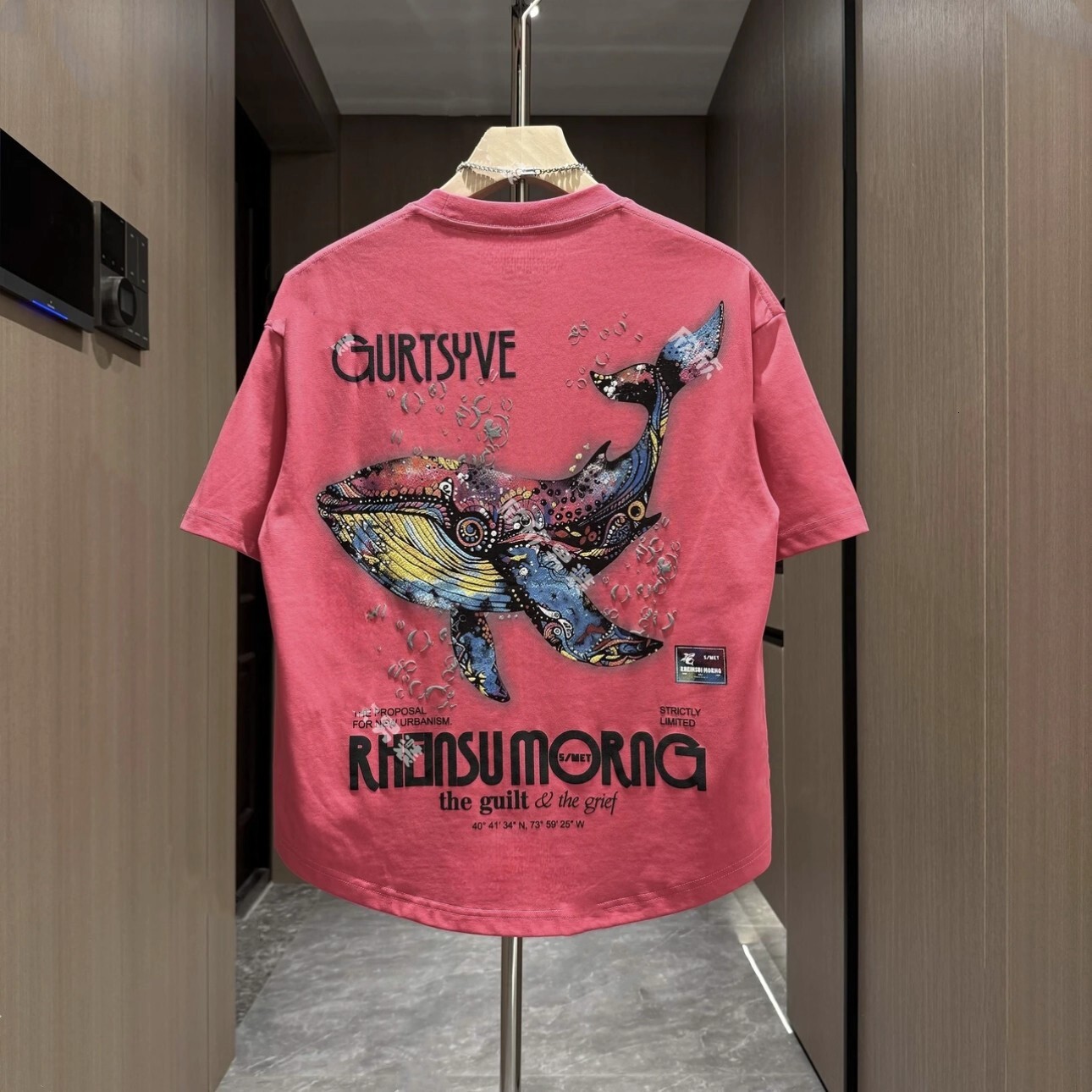 Designer Luxury Casual Sports Men's Whale Print Tee White Short Sleeve Crew Neck T-shirt With Nautical Graphic High-end Summer Streetwear Breatha