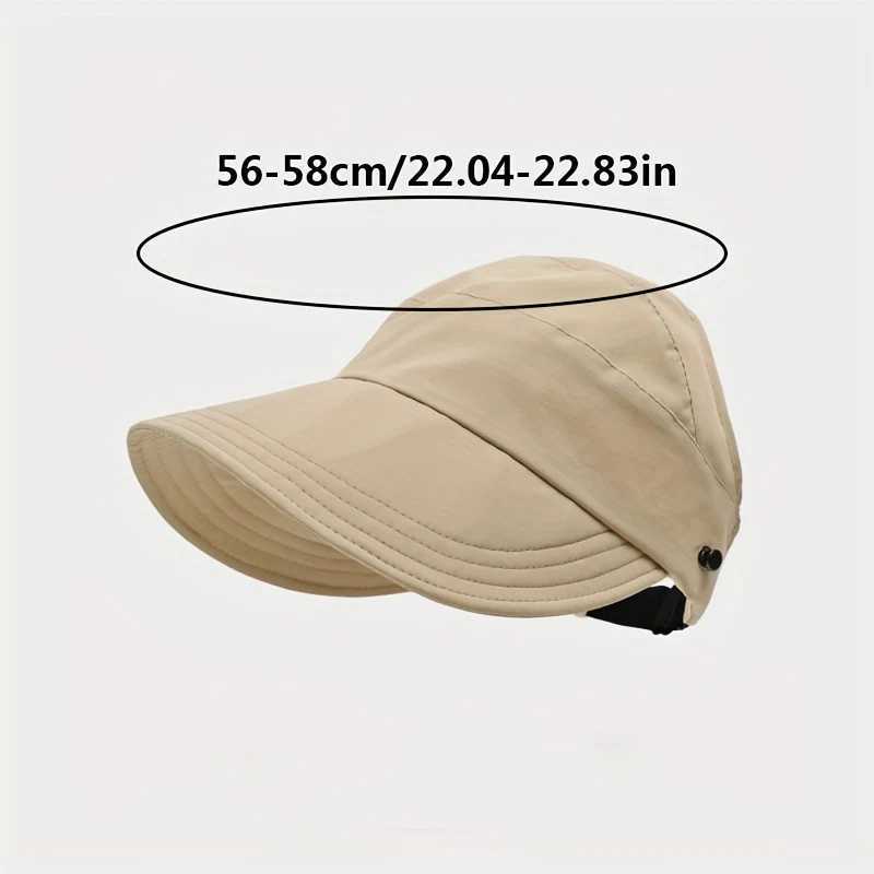 Celebrity-style sun hat face shield UV protection versatile and can be tied in a ponytail H260407