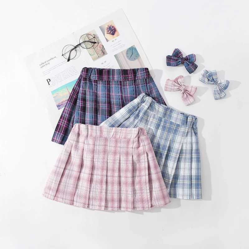 2pc Childrens Suit for Girls Summer Cute Bow Pleated Skirt Sets Casual Outfit Baby Kids Clothing H260407