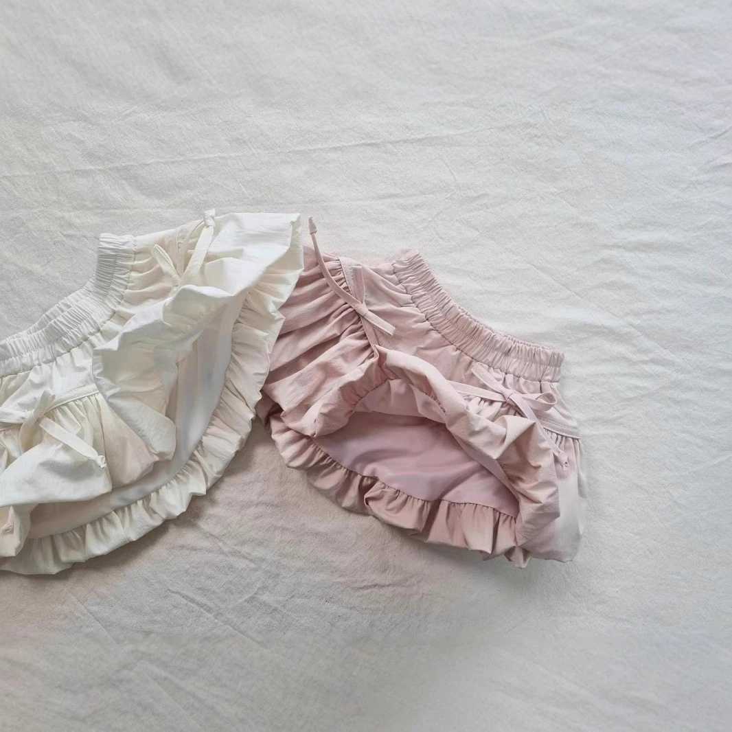 Q2548 Korean Style Girls Summer 2025 Cute Bow Knot Bloomer Skirt Half-length Short Skirt Childrens Clothing Fashion Trend H260407