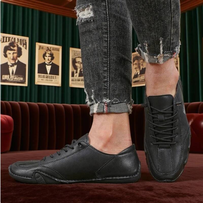 Free Shipping Ankle Boots for Men Fashionable Stitching Lightweight Comfortable Casual Walking Breathable Tennis Outdoor Driving Shoes - view 5