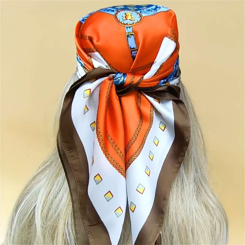 Bohemian-Style Women's Breathable Decorative Scarf, Square Neckerchief, Soft And Lightweight, Perfect For Beach Or Casual Attire, Available In Li