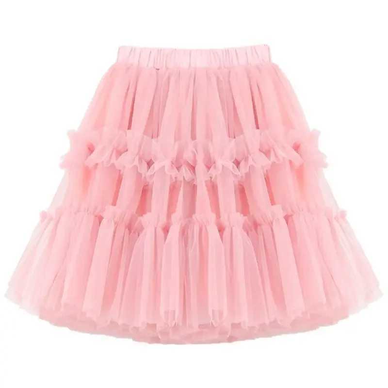 Girls Tutu 2023 Summer New Kids Mid-length Fashion Korean Birthday Party Dance Ball Gown Princess Skirt Parent-child Gauze Skirt H260407
