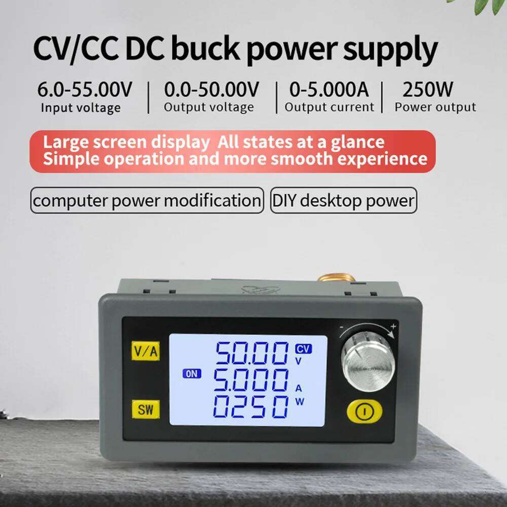 XY5005E Buck Boost Converter CNC Adjustable Regulated Power Supply CV CC Voltage Regulator DC 6V-55V to 0-50V 5A 250W