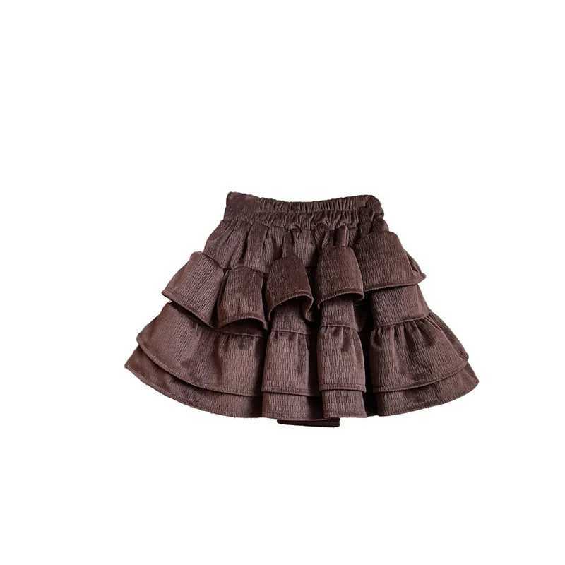 Korean Autumn Children Girls Skirts Corduroy Solid Elastic Waist Little Girls Skirts High Quality Infant Baby Girls Cake Skirts H260407