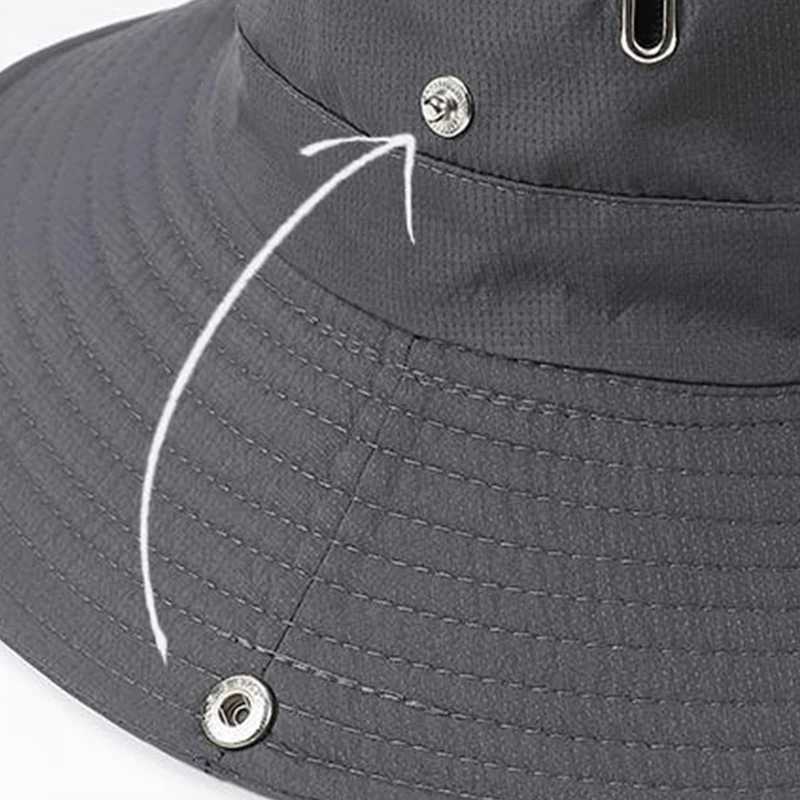 Fishermans Hat Fashionable and Versatile Sunscreen Mountaineering Hat Adjustable Breathable Waterproof Outdoor Camping Hat New H260407