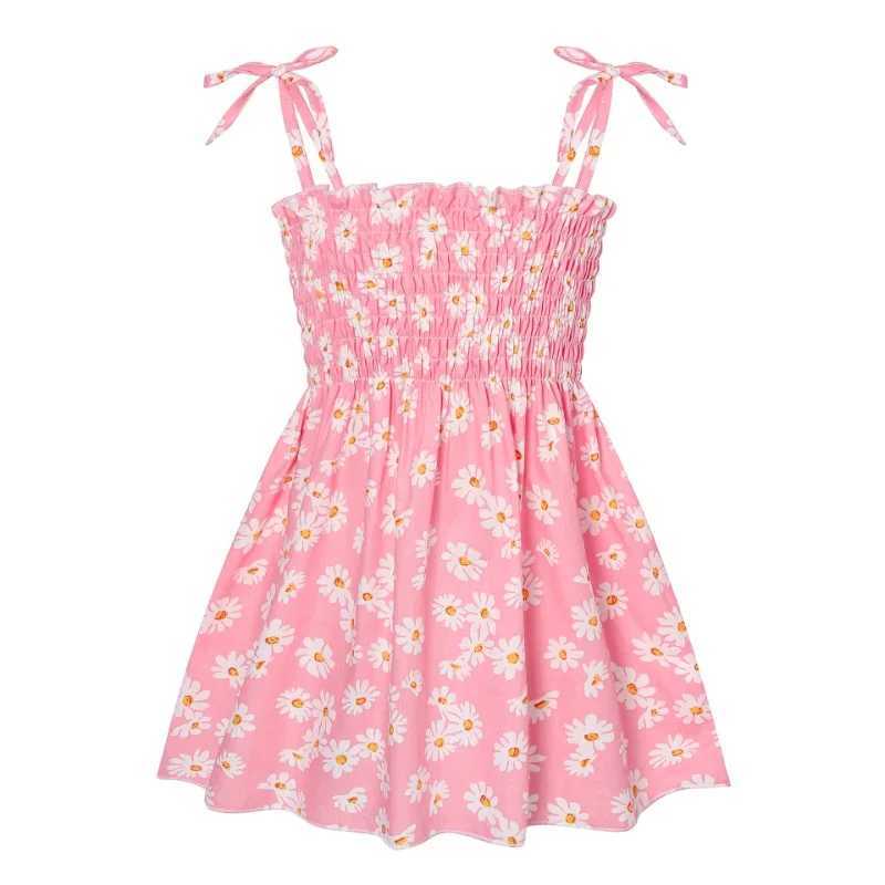 2025 New Girls Floral Strappy Sundress Summer Elegant Beach Dress Baby Toddler Fashionable Casual Party Dresses H260407