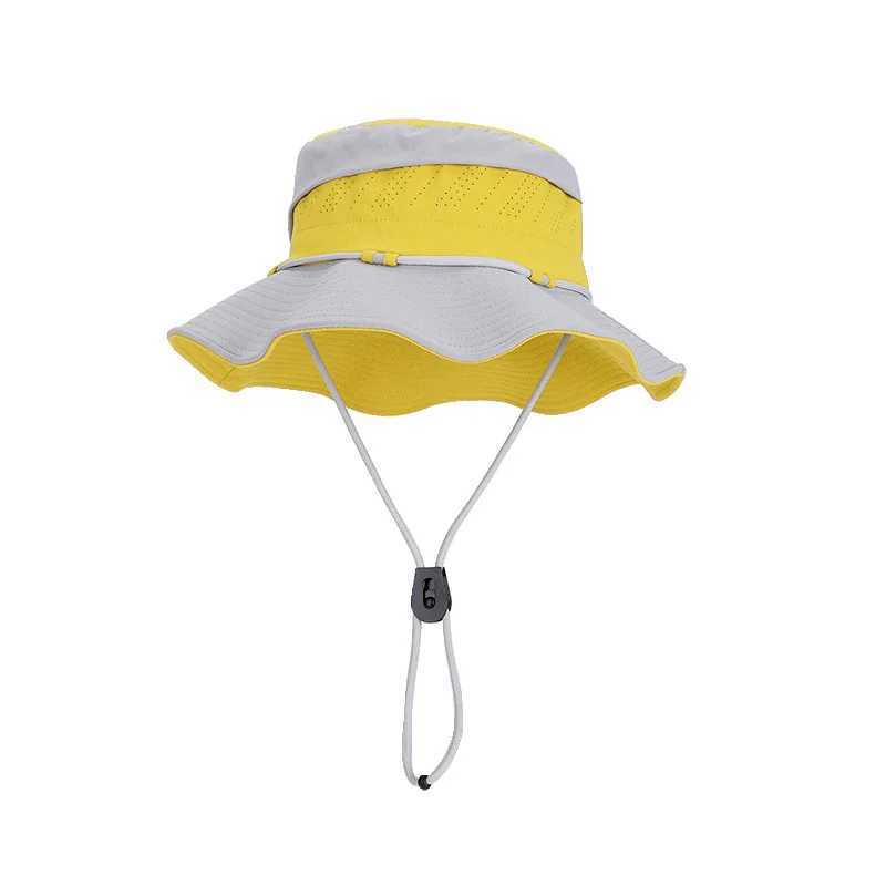 Spring Summer Lightweight Mesh Breathable UV Protection Fisherman Hat Foldable Large Brim Bucket Cap Men Women Outdoor Sun Hat H260407