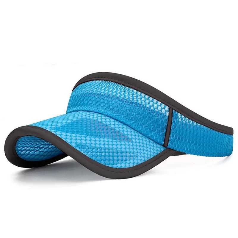 Summer Sports Sun Hats Women Hat Mens Cap New Adjustable Sun Visor Uv Protection Empty Top Tennis Running Sunscreen Mesh Brim H260407