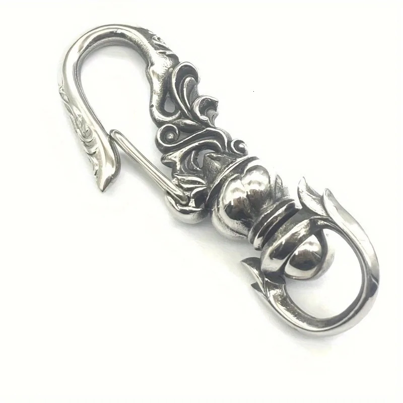 1PC Stainless Steel Punk Carabiner Keychain Mens DIY Lobster Clasp Making Clips Key Hook 260403BJ