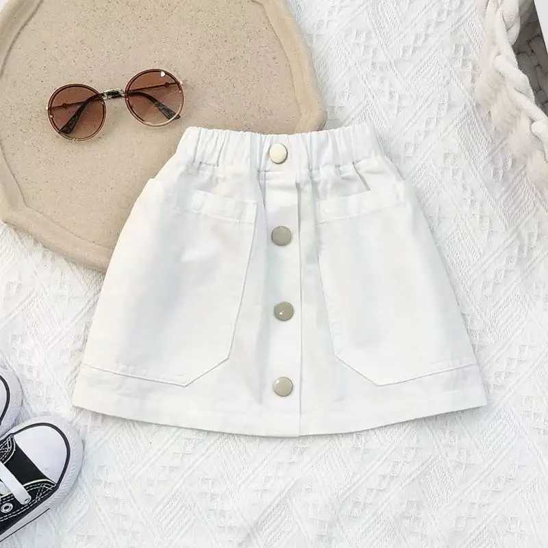 2026 New Girls Denim Short Skirt Summer Baby Girl Half Skirt Children Solid Color Half Body Wrap Buttocks Versatile Skirt H260407