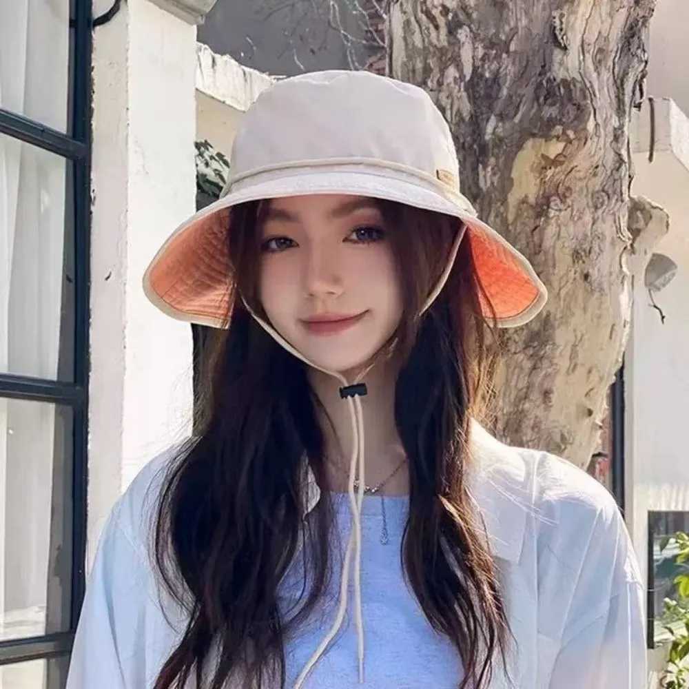 Gifts Adjustable Womens UV Protection Sun Hat Reversible Sunscreen Tools Fishermans Hat UV protection Hiking Hat H260407