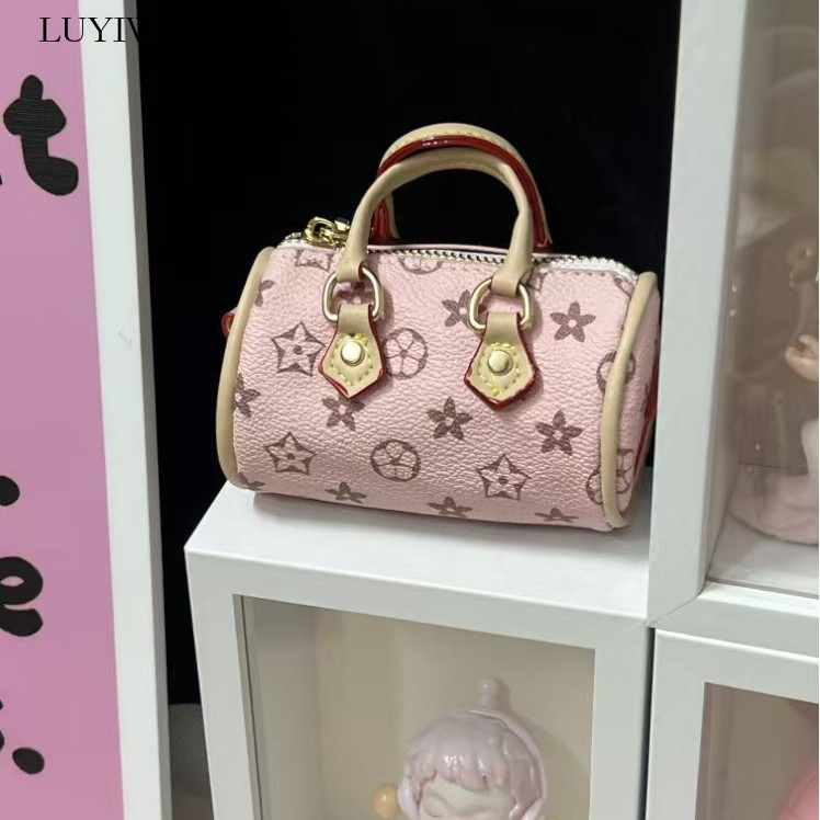 2026 New Arrival Mini Monogram Boston Bag, Women's Faux Leather Crossbody Handbag with Handle, Small Spacious Daily Bag