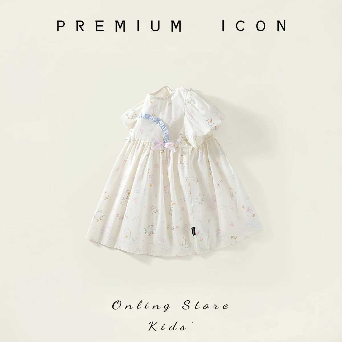 YBFSKID Children Girls Short Sleeve Dress Summer 2026 Infant Babys Girls Dress Floral Printed Kids Toddler Girls Princess Dress H260407