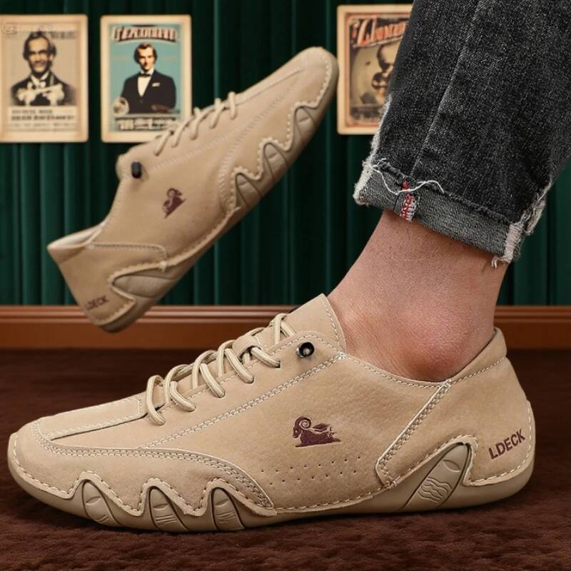 Free Shipping Ankle Boots for Men Fashionable Stitching Lightweight Comfortable Casual Walking Breathable Tennis Outdoor Driving Shoes - view 7