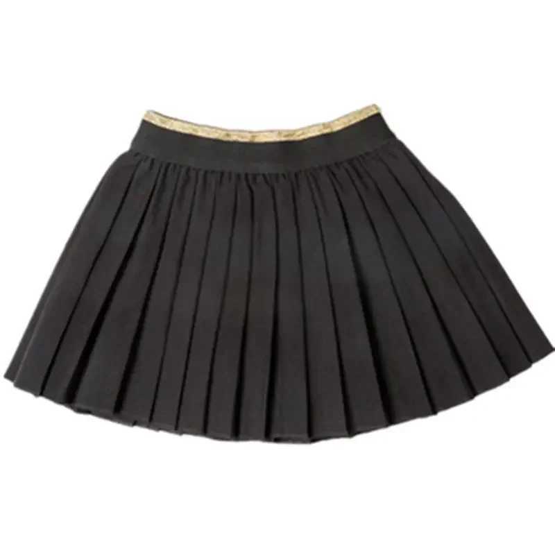Kids Girls Pleated Skirts 2024 New Arrival Princess Dance Skirts Children School Skirts Black Gray Blue Age For 18M-10Y GS74 H260407