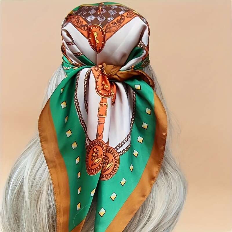 Bohemian-Style Women's Breathable Decorative Scarf, Square Neckerchief, Soft And Lightweight, Perfect For Beach Or Casual Attire, Available In Li