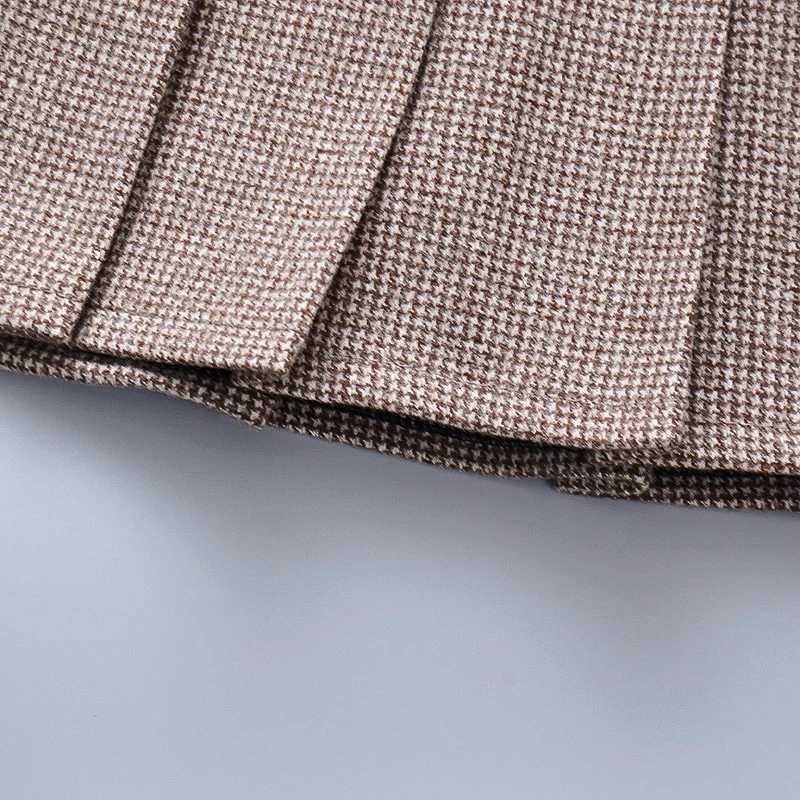 Baby Girls Half Skirt Spring Autumn Girls Plaid Pleated Skirt Cute Girls Woolen Skirt H260407