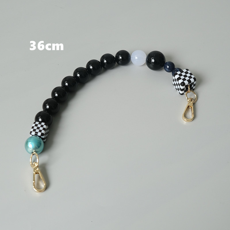 New Woman Bag Accessory Black White Blue Acrylic Resin Beads Parts Handcrafted Wristband Women Replacement Bag Handle Chain